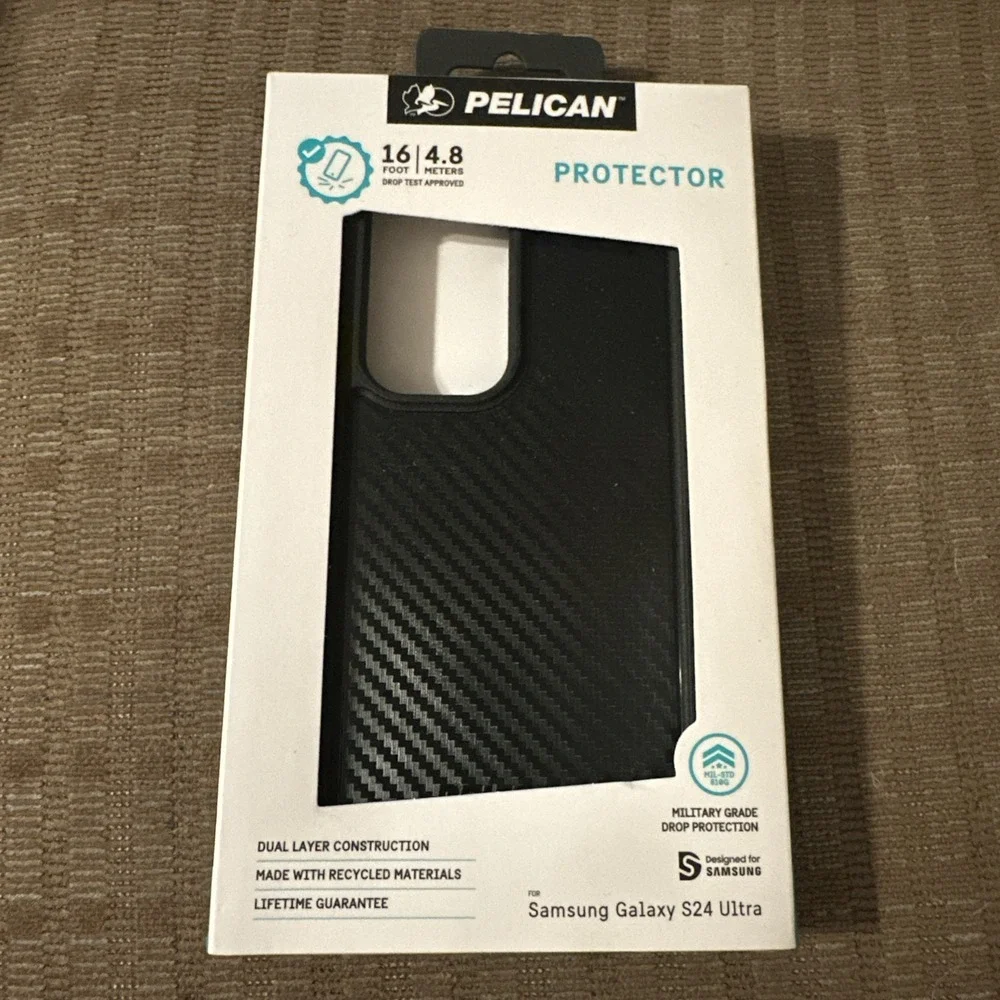 Pelican Protector Carbon Case for Samsung Galaxy S24 Ultra - Black ES1701